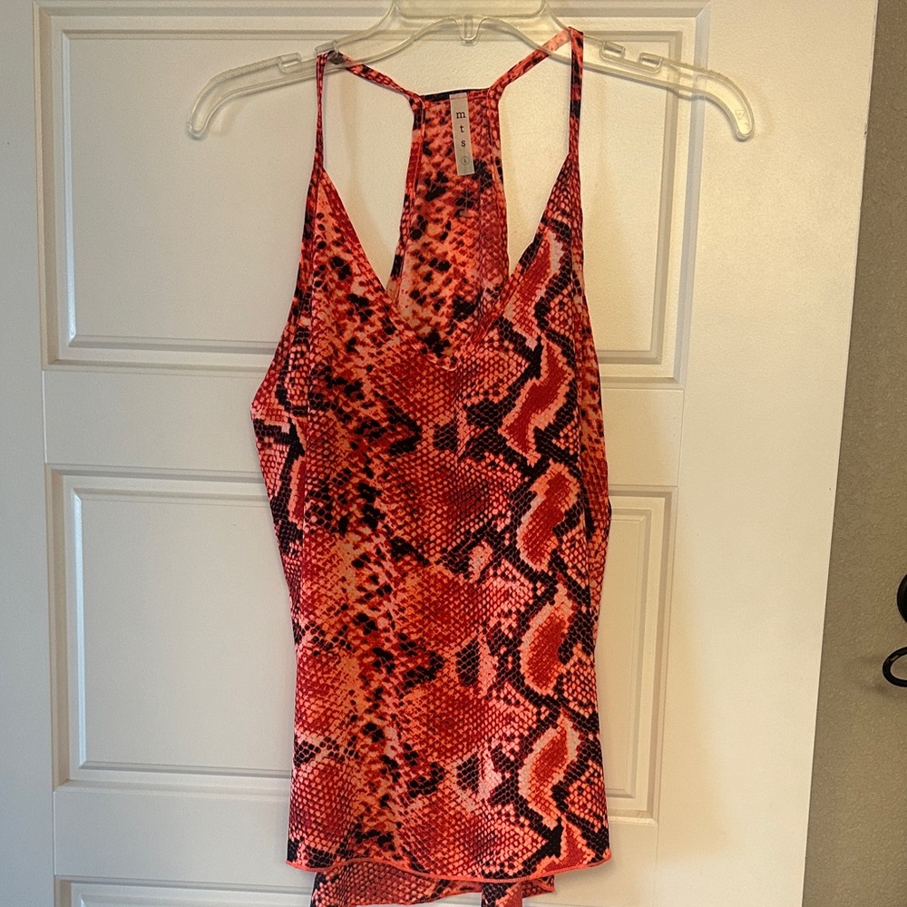 MTS Vibrant Red Snake Print Tank